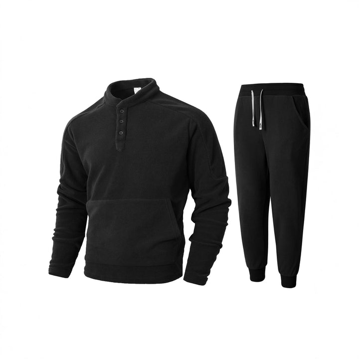 Cozy fleece tracksuit for men with button placket and practical pockets Lune London