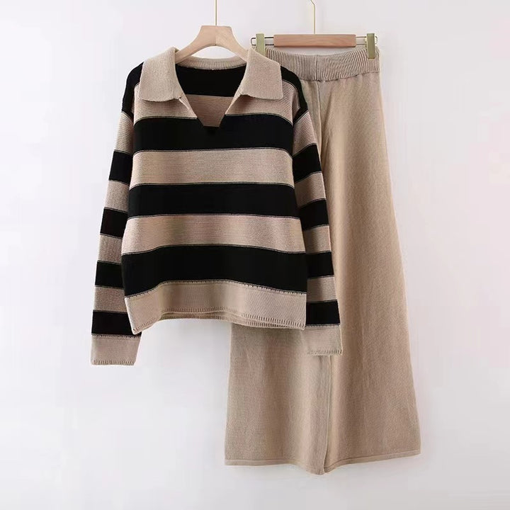 Chic and Stylish Striped Casual Set for Ladies