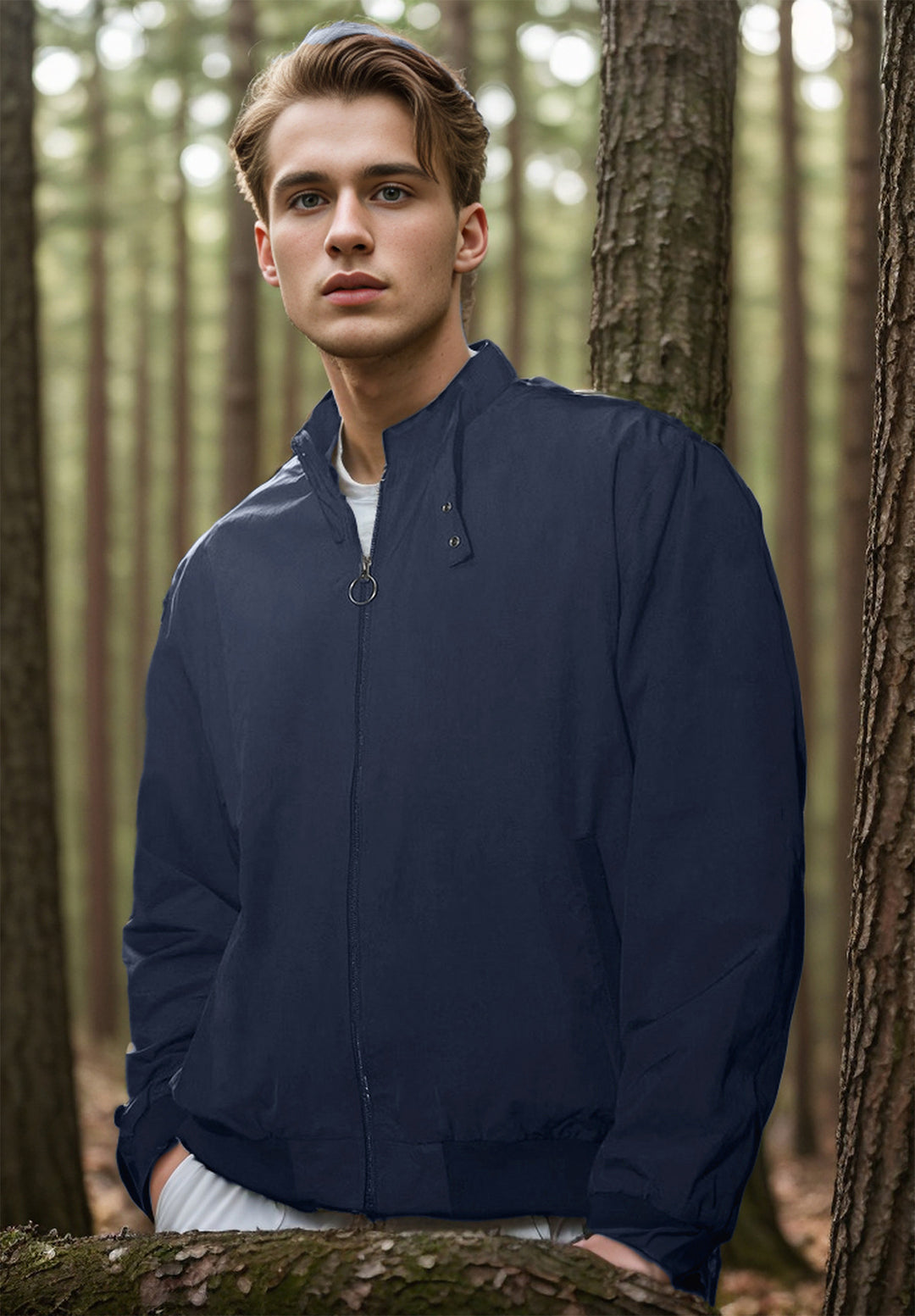 Casual windbreaker jacket for men with high collar Amarae