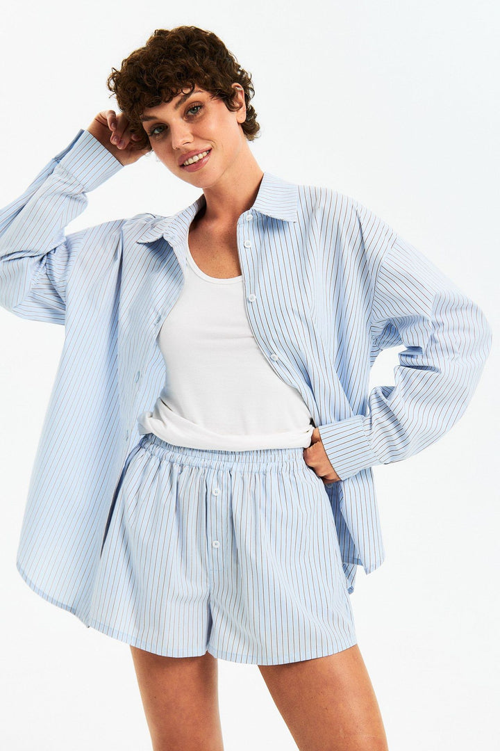 Amarae elegant casual pajama set for women with striped design and loose fit