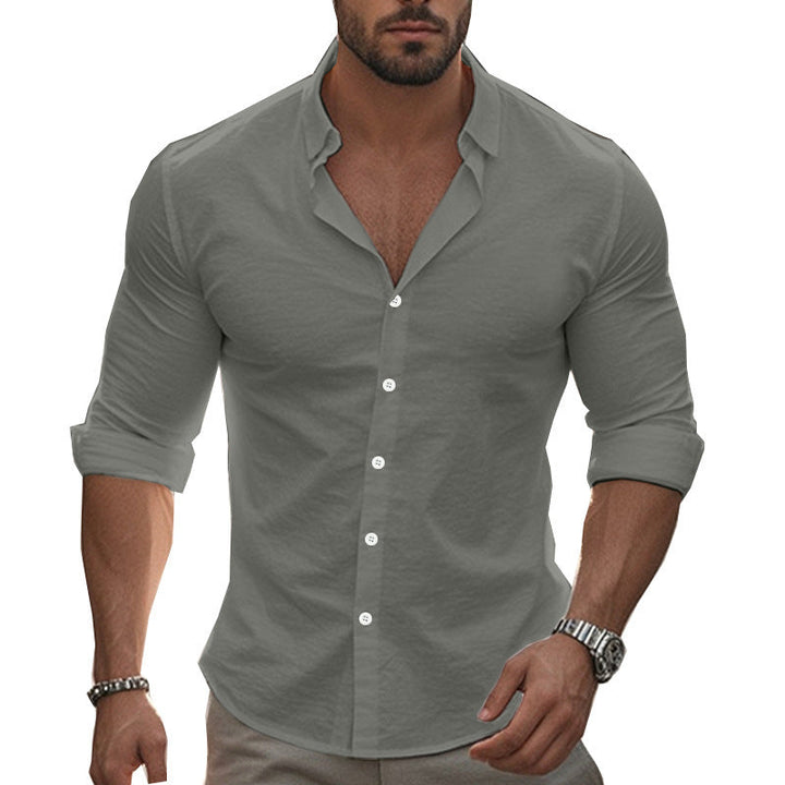 Men's Comfortable and Modern Long-Sleeve Shirt with Roll-Up Sleeves Lune London