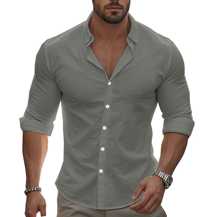 Comfortable and modern long-sleeve shirt for men with roll-up sleeves Lune London
