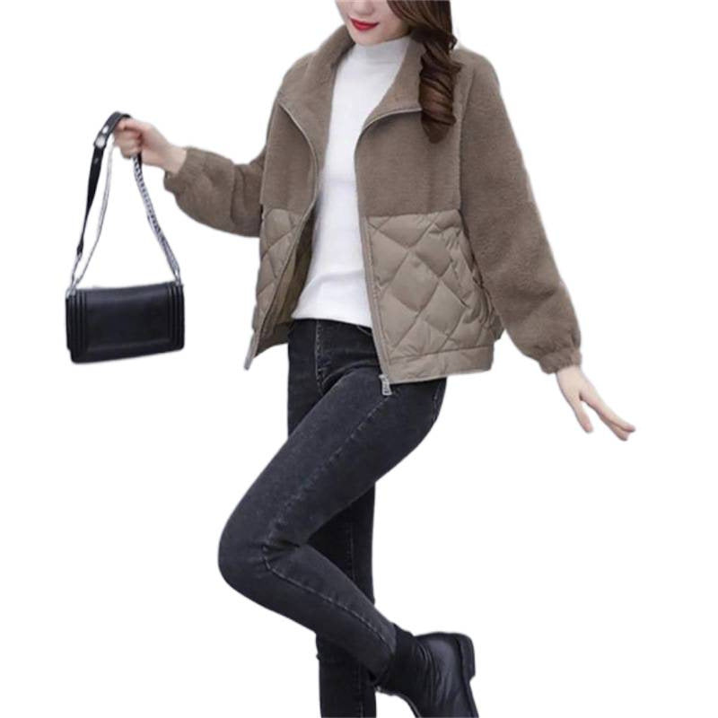Women versatile fleece jacket with quilted detail and elegant cuffs Chic & Stil