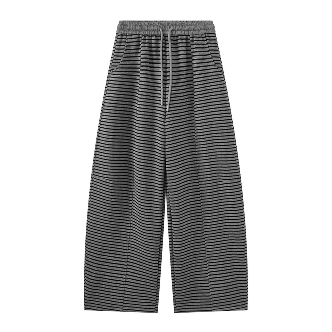 Women's Striped Wide Lounge Pants with High Waist and Drawstring Amarae