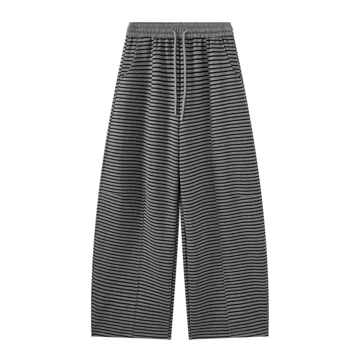 Women's Striped Wide Lounge Pants with High Waist and Drawstring Amarae