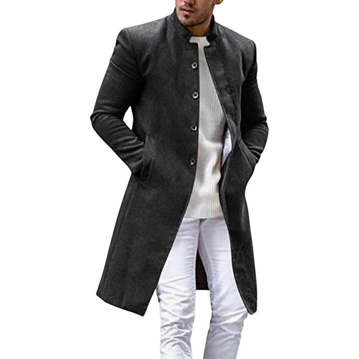 Elegant long coat for men with slim fit and high collar Lune London