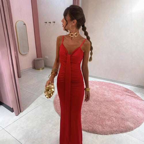 Fitted long dress for women with stylish wrapped design Amarae