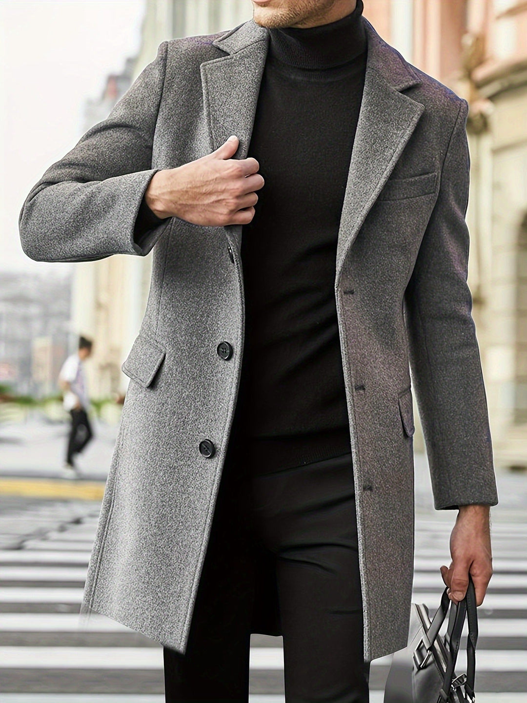 Men's Elegant Winter Coat with Classic Lapels Lune London