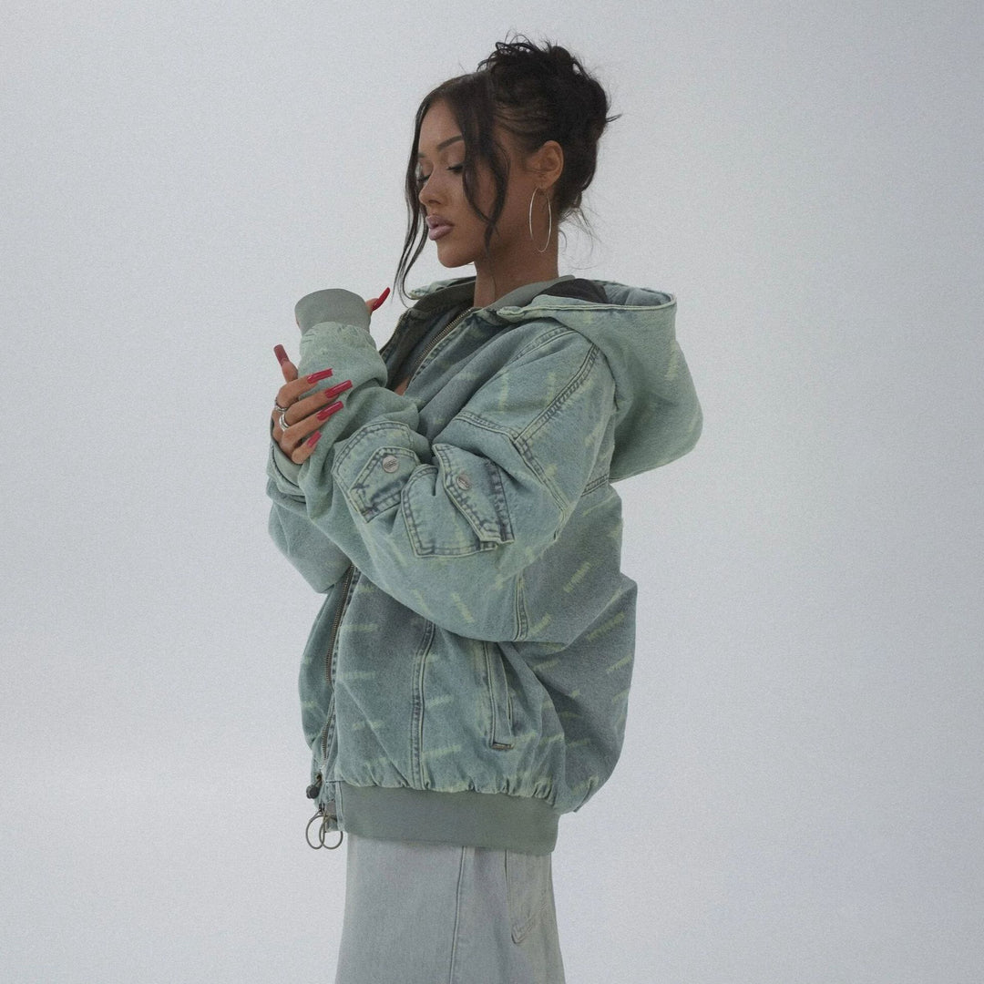 Oversized denim jacket for women with unique design Lune London