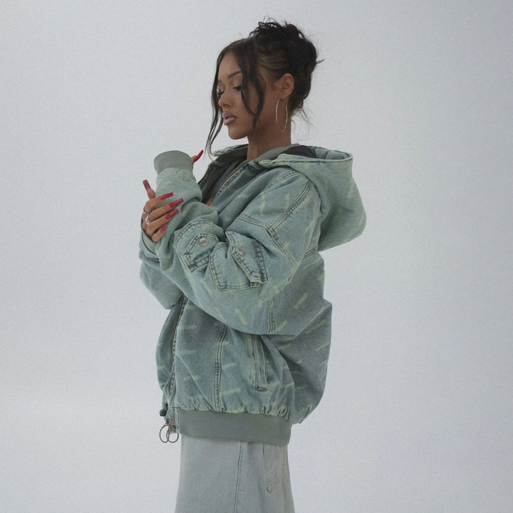 Oversized denim jacket for women with unique design Lune London