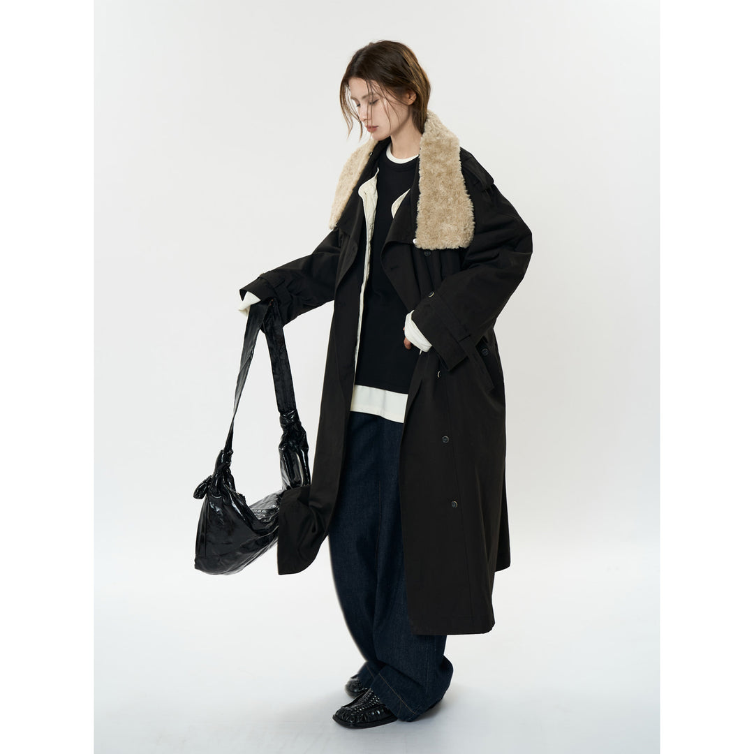 Women’s Long Parka Coat with Removable Teddy Collar and Quilted Inner Jacket Amarae