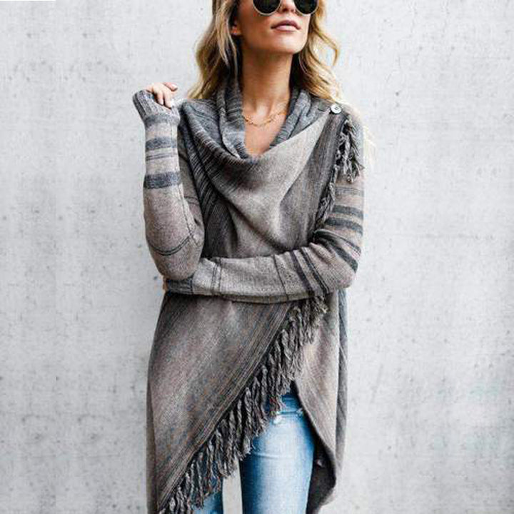 Poncho cocoon pour femme avec franges Chic & Stil