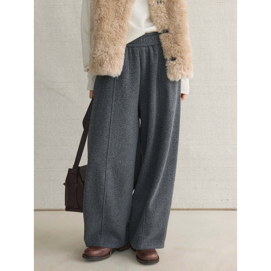 Ladies Wide High-Waist Knit Palazzo Lounge Pants Amarae