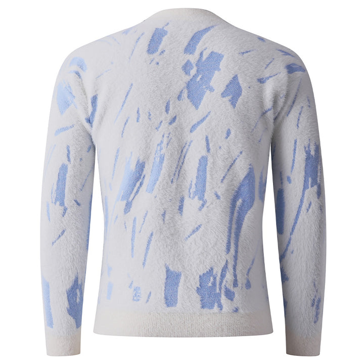 Trendy women's sweater with structured pattern and high collar Lune London
