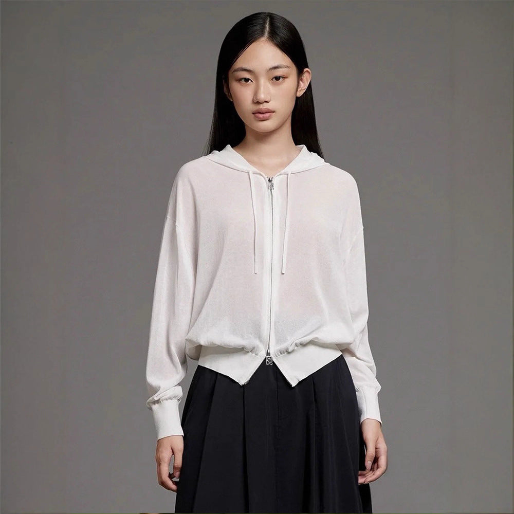 Haut zippé décontracté pour femme avec taille élastique et coupe ample Chic & Stil