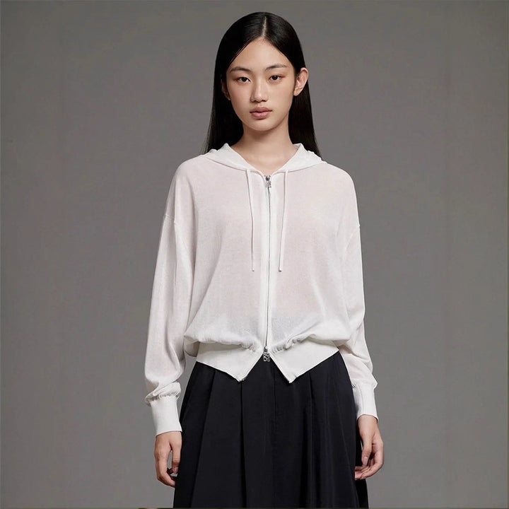Haut zippé décontracté pour femme avec taille élastique et coupe ample Chic & Stil