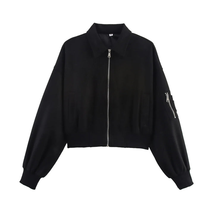 Cropped faux leather jacket for women with practical pockets Lune London