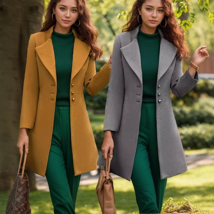 Ladies Elegant Long Blazer with Asymmetrical Cut Amarae