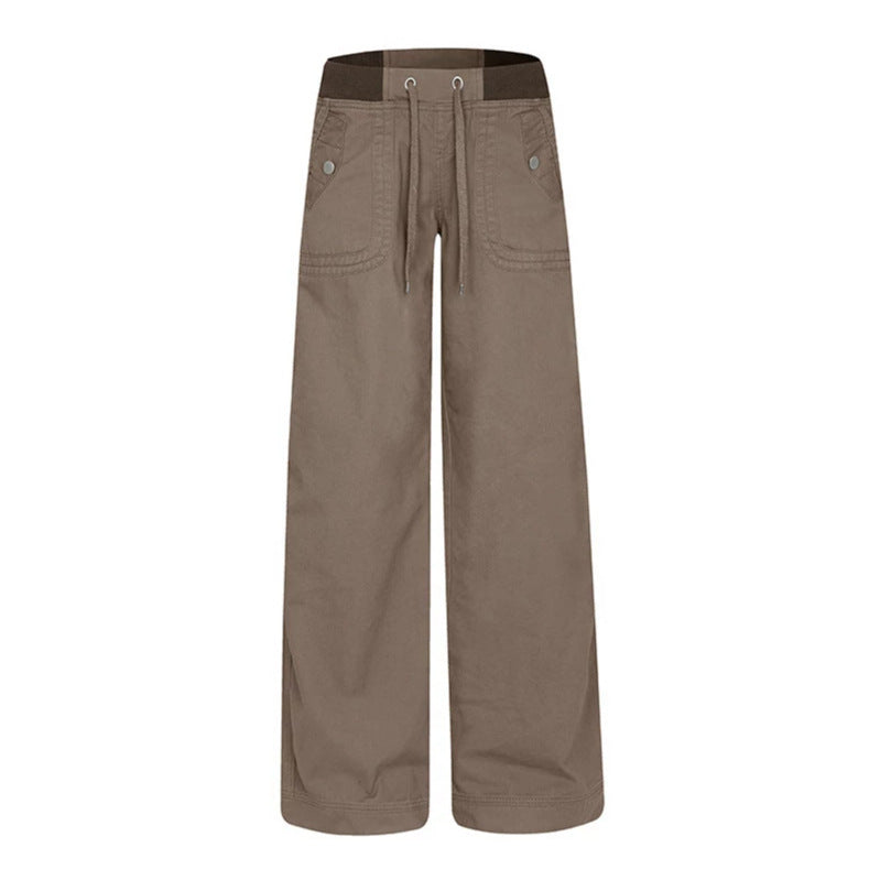 Women's Extra Wide Palazzo Pants with Elastic Comfort Waistband, Drawstring, and Patch Pockets