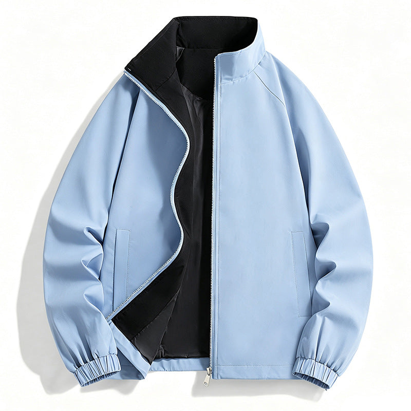 Men's lightweight wind-resistant transitional jacket with stand-up collar and two-way zipper Amarae