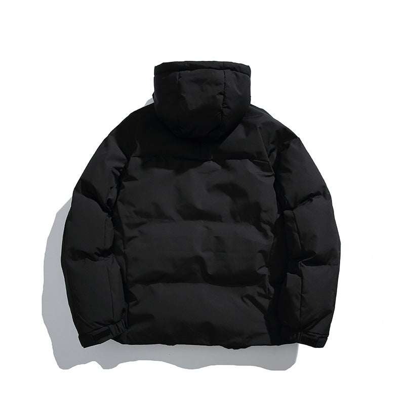 Unisex Boxy-padded hoodie with high stand-up collar and drawstring hem Amarae