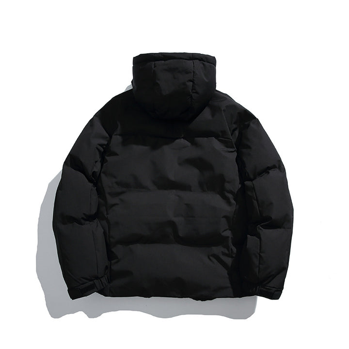 Unisex Boxy-padded hoodie with high stand-up collar and drawstring hem Amarae
