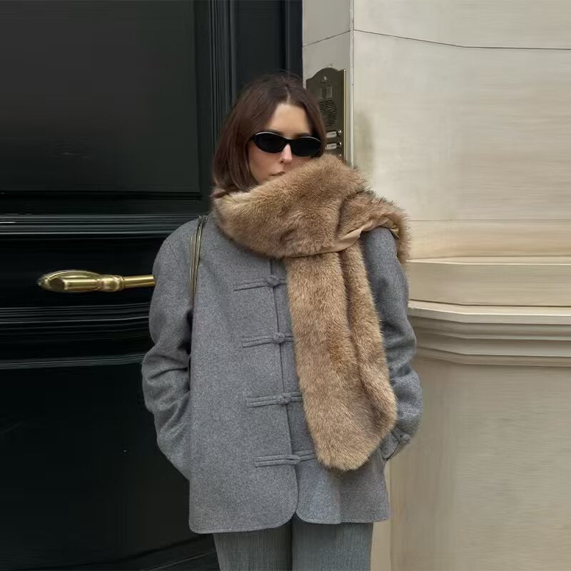 Women's Wool Duffle Coat with Toggle Closures and Oversized Silhouette Amarae