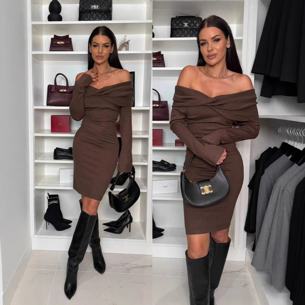 Off-shoulder chic bodycon midi dress