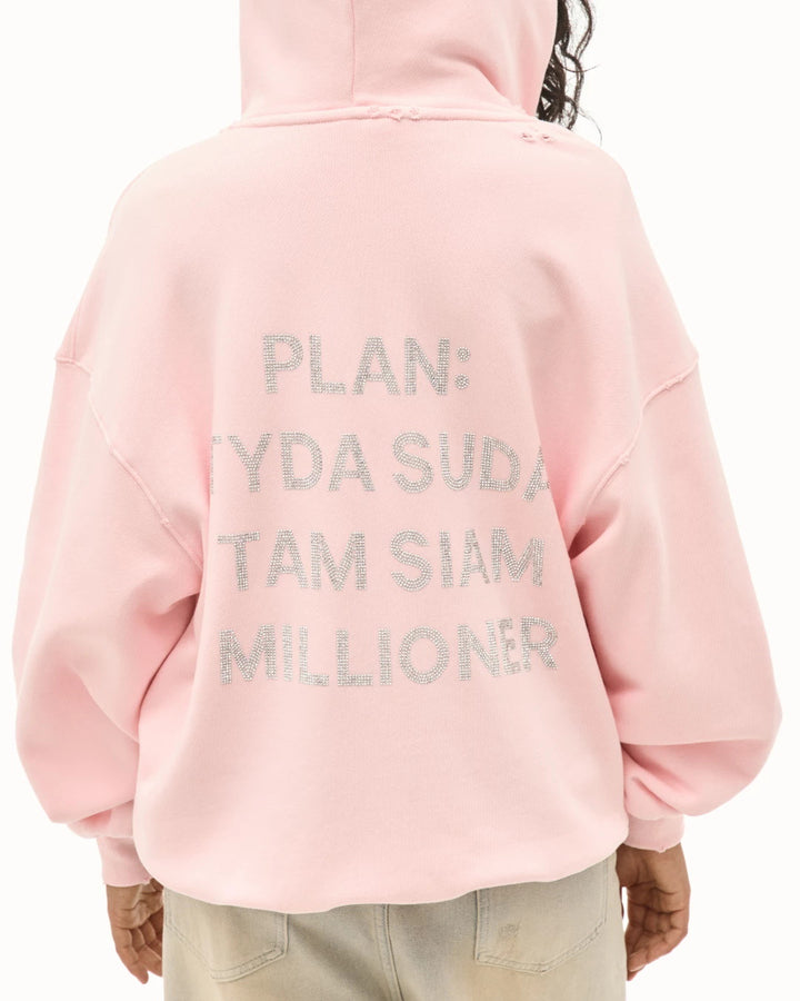 Oversized hoodie for women with sparkling inscription Amarae