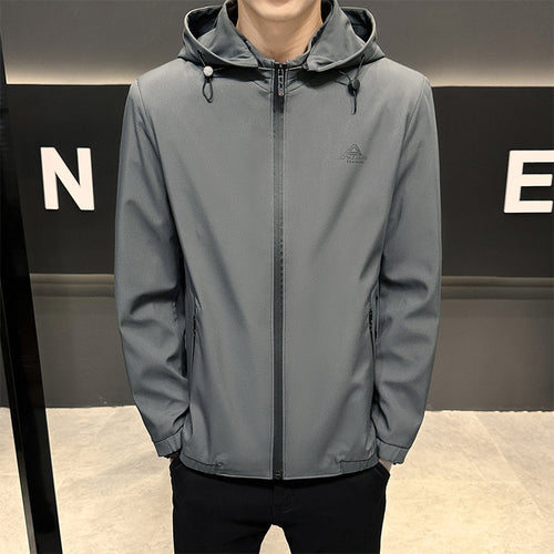 Lightweight functional jacket for men with adjustable hood Amarae