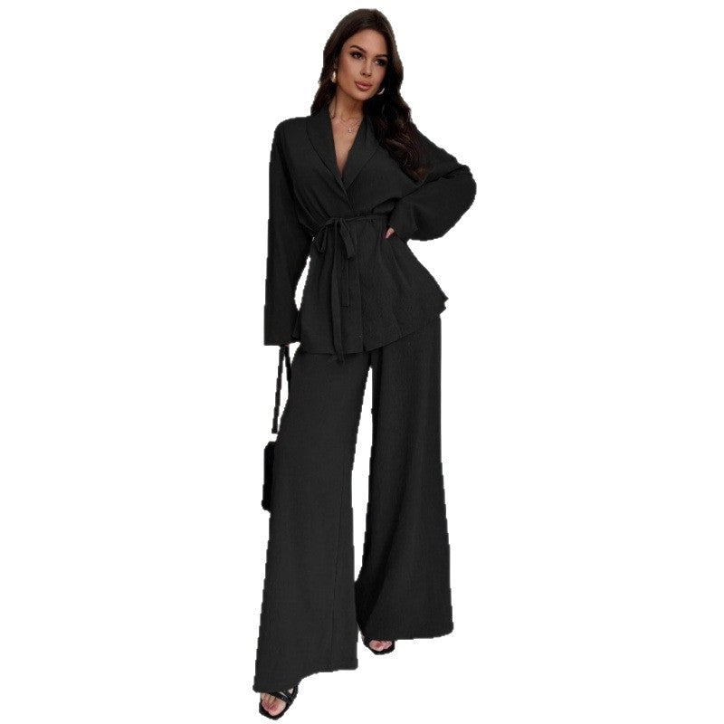 Women's Elegant Wrap Jumpsuit with Wide Palazzo Leg Amarae