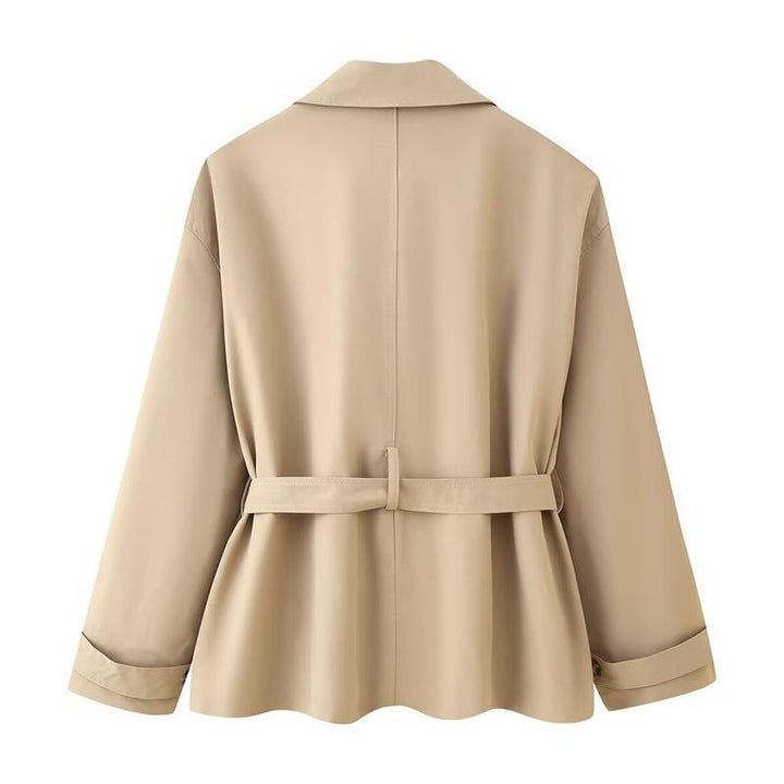 Elegant ladies trench coat with adjustable belt and stylish button details Lune London