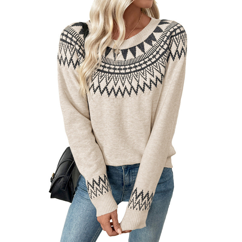 Knitted sweater for women with Nordic pattern Lune London