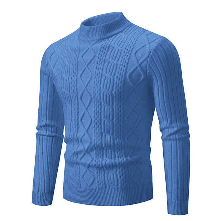 Men's turtleneck sweater with textured rib design Lune London