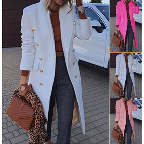 Manteau élégant à manches longues pour femmes avec double fermeture à bascule Chic & Stil