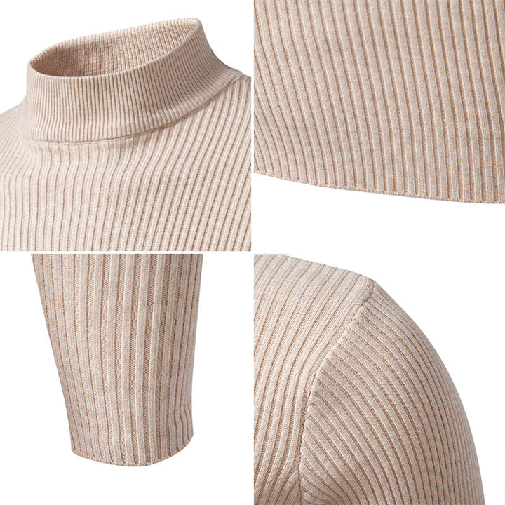 Men's Ribbed Knit Turtleneck Sweater Lune London