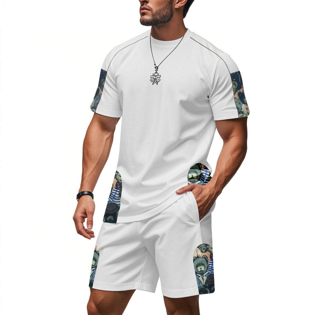 Casual training suit for men with graphic design and comfortable pocket combinations Amarae