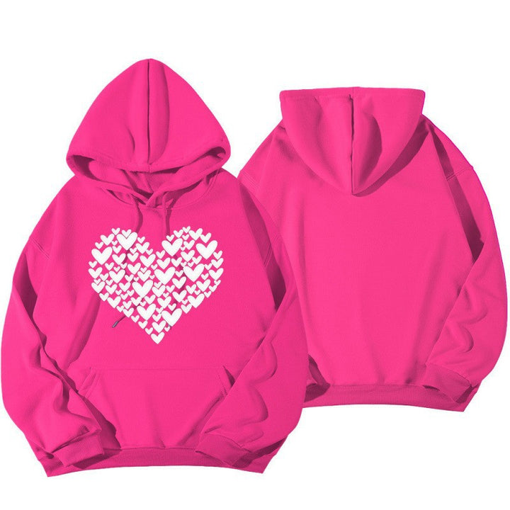 Women's Hoodie Sweatshirt with Large Heart Design Chic & Stil