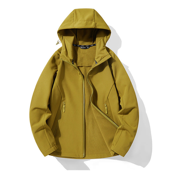 Men's Lightweight Softshell Hoodie with Fleece Lining and Water-Repellent Surface Amarae