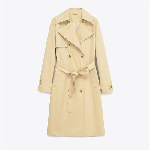 Classic trench coat for women with belt and double-breasted buttons Amarae