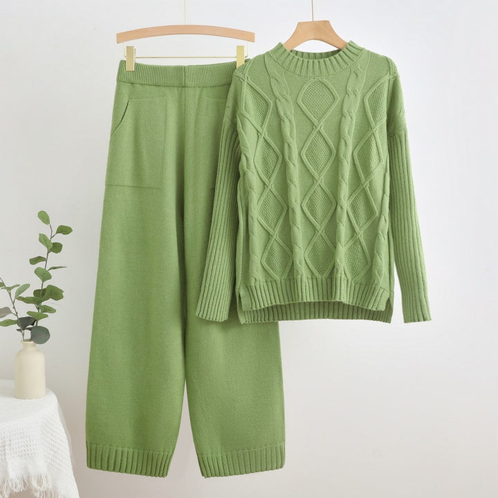 Ladies knit set with diamond-shaped structure Lune London