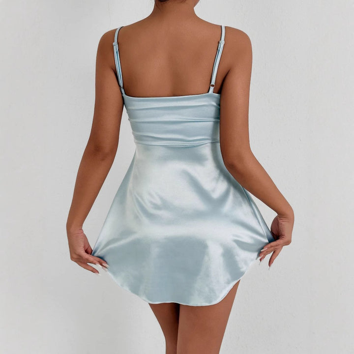 Women's summer dress with sophisticated draping and adjustable straps Lune London
