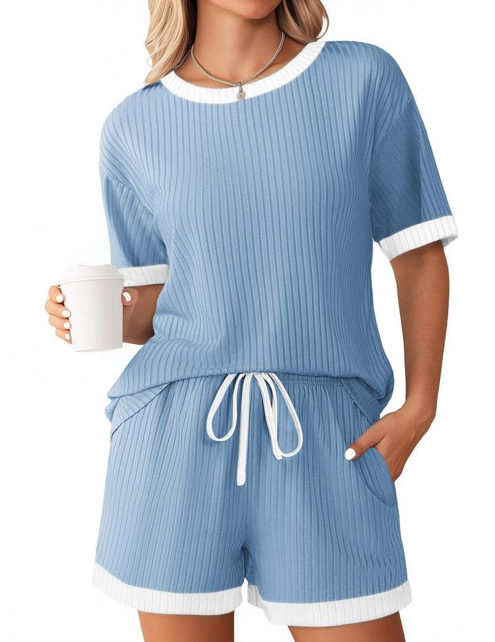 Women's Comfortable Leisure Set with Ribbed Texture and Elastic Waistband Lune London