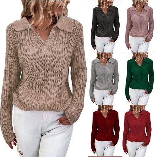 Amarae Women's V Neck Knitted Sweater