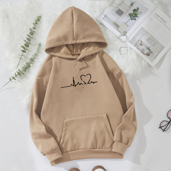 Women's hoodie with heart beat motif Chic & Stil