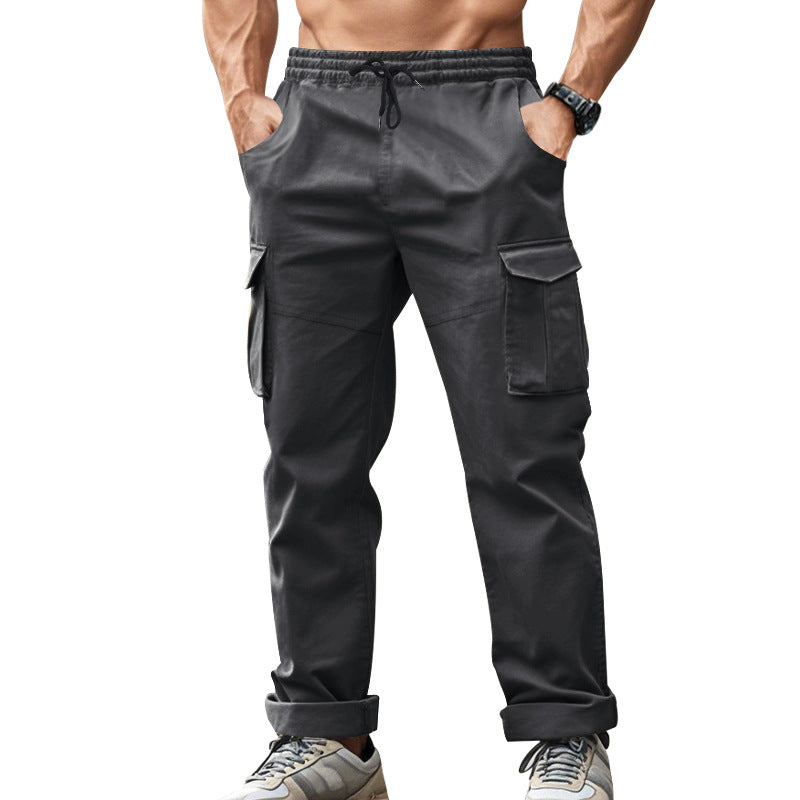 Men's cargo pants with functional side pockets and elastic waistband Lune London