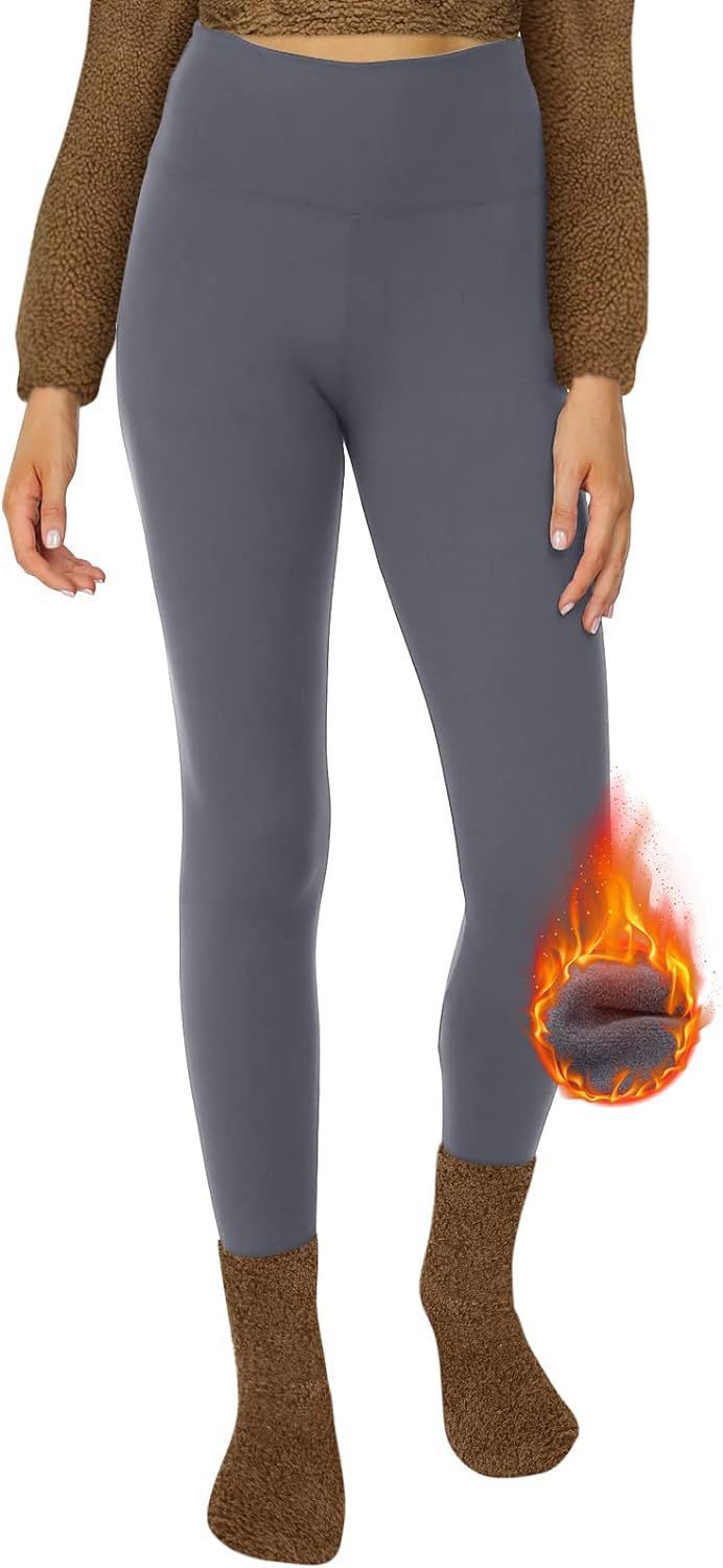 Women's Fleece-lined Thermal Leggings with High Waist and Figure-shaping Stretch Amarae