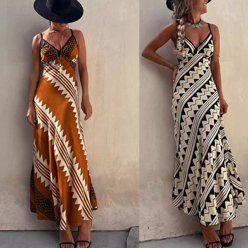 Amarae Women's Fluid Maxi Dress with Geometric Print