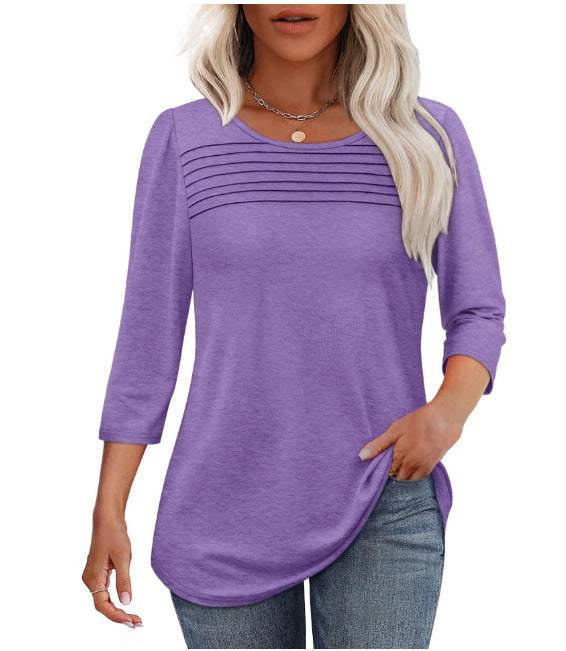 Women’s long sleeve shirt with pleat details Chic & Stil