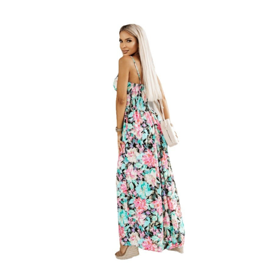 Floral maxi dress for women with adjustable straps Lune London